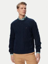 Tommy Jeans Sweter DM0DM23405 Granatowy Regular Fit. Niebieskie swetry rozpinane Tommy Jeans, m, bez wzorów, z bawełny, bez kołnierzyka, bez ramiączek. Za 409.99 zł.