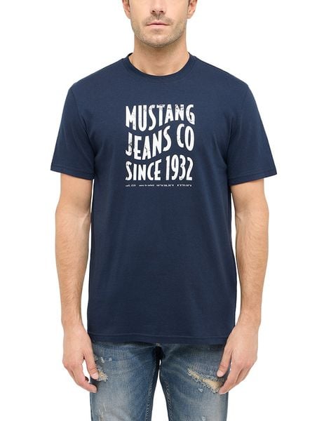 Męski T-Shirt Mustang Style Austin Dark Sapphire 1016272 4136. Niebieskie t-shirty Mustang, m, bez wzorów, bez kołnierzyka, bez ramiączek. Za 69.99 zł.