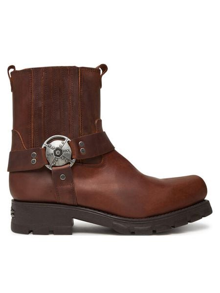 NEW ROCK Sztyblety M-7605-S20 Brązowy. Brązowe botki sznurowane NEW ROCK, bez wzorów, ze skóry, bez obcasa, bez zapięcia. Za 1,049.00 zł.
