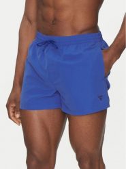 Guess Szorty kąpielowe F4GT00 WG282 Niebieski Regular Fit. Niebieskie kąpielówki Guess, m, z aplikacjami, z syntetyku. Za 229.99 zł.