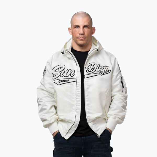 Kurtka męska Pitbull Aero Flight Hooded. Białe kurtki PITBULL, l, bez wzorów, z materiału, bez kaptura. Za 379.99 zł.