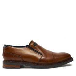 Półbuty Bugatti. Brązowe eleganckie półbuty Bugatti, bez wzorów, bez obcasa, bez zapięcia. Za 289.99 zł.
