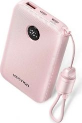 Vention 10000mAh 2 x USB-C 1x USB-A z wyświetlaczem 22.5W różowy. Czerwone powerbanki . Za 89.90 zł.