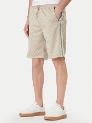 Guess Szorty sportowe Z6GD12 K3220 Beżowy Regular Fit. Brązowe krótkie spodenki sportowe Guess, m, z aplikacjami, z syntetyku. Za 379.99 zł.