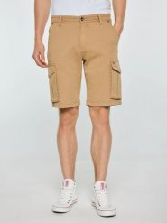 Szorty męskie z kieszeniami cargo beżowe Morrise 801. Brązowe szorty BIG STAR, m, bez wzorów, z bawełny, retro. Za 179.99 zł.