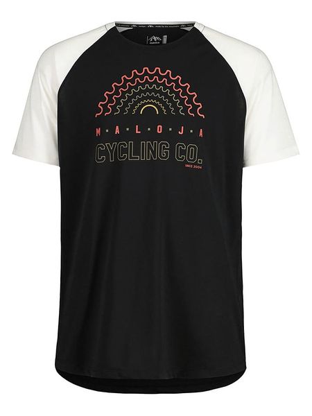 Maloja Koszulka funkcyjna "KeeseckM." w kolorze czarno-białym rozmiar: XS. Białe t-shirty sportowe Maloja, bez wzorów, z materiału, bez ramiączek, outdoorowe. Za 96.14 zł.