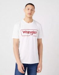 WRANGLER FRAME LOGO TEE MĘSKI T-SHIRT KOSZULKA NADRUK W70JD3989 112319300. T-shirty Wrangler, m, bez wzorów, bez kołnierzyka, bez ramiączek. Za 69.99 zł.