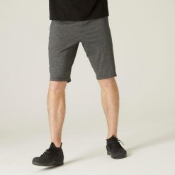 Spodenki fitness męskie Nyamba 500. Szare krótkie spodenki sportowe DOMYOS, l, bez wzorów, z materiału. Za 69.99 zł.