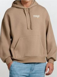 Bluza z nadrukiem na plecach - brązowy. Brązowe bluzy bez kaptura Sinsay, l, bez wzorów, bez kaptura. W wyprzedaży za 22.99 zł.
