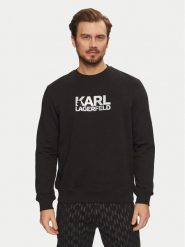 KARL LAGERFELD Bluza 705091 551917 Czarny Regular Fit. Czarne bluzy KARL LAGERFELD, m, bez wzorów, z bawełny, bez kaptura. Za 259.99 zł.