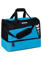 Torba sportowa z dolną przegrodą Erima Six Wings. Czarne torby na ramię Erima, bez wzorów, z poliesteru, na ramię, duże, z nadrukiem, bez dodatków. Za 119.99 zł.