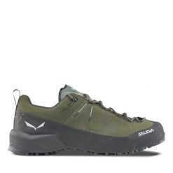 Buty trekkingowe Salewa Wildfire Leather 2 GTX. Czarne buty turystyczne Salewa, bez wzorów, z gore-texu, bez zapięcia, trekkingowe, gore-tex. Za 770.00 zł.