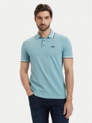 BOSS Polo Paddy 50469055 Turkusowy Regular Fit. Niebieskie koszulki polo Boss, m, bez wzorów, z bawełny, bez kołnierzyka, bez ramiączek. Za 449.99 zł.