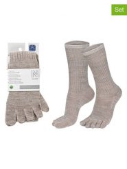 Norfolk Skarpety (2 pary) "Bruges" w kolorze beżowym z palcami rozmiar: L. Szare skarpety Norfolk, bez wzorów, z materiału. Za 108.99 zł.