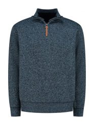 MGO leisure wear Sweter "Perry" w kolorze niebieskim rozmiar: XXL. Niebieskie swetry nierozpinane MGO leisure wear, xxl, z aplikacjami, ze skóry, bez kołnierzyka, bez ramiączek. Za 239.99 zł.