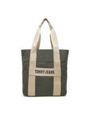 Tommy Jeans Torba Retro Cool Tote AM0AM13278 Khaki. Brązowe torby na ramię Tommy Jeans, bez wzorów, z jeansu, na ramię, bez dodatków. Za 339.99 zł.