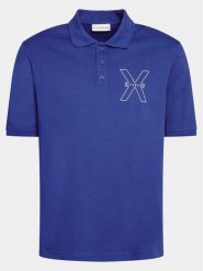 Richmond X Polo Lisi UMP24207PO Granatowy Regular Fit. Niebieskie koszulki polo RICHMOND X, l, bez wzorów, z bawełny, bez kołnierzyka, bez ramiączek. Za 229.99 zł.