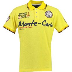 Koszulka polo "Karo" w kolorze żółtym. Koszulki polo marki Geographical Norway, z aplikacjami, z bawełny, z dekoltem karo, z krótkim rękawem. W wyprzedaży za 117.95 zł.