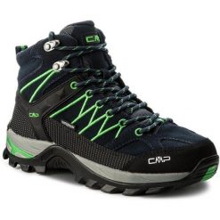 Buty trekkingowe męskie CMP Rigel Mid niebieskie. Czarne trekkingi CMP, bez wzorów, z materiału, bez zapięcia. Za 329.99 zł.