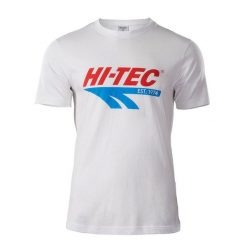 Koszulka męska Hi-Tec Retro - biała, Rozmiar L. Białe t-shirty Hi-tec, l, bez wzorów, z bawełny, bez kołnierzyka, bez ramiączek. Za 39.99 zł.