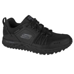 Buty trekkingowe męskie, Skechers Escape Plan. Czarne buty trekkingowe Skechers, bez wzorów, bez zapięcia, trekkingowe. Za 379.99 zł.