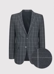 PAKO LORENTE – Casualowa szara marynarka w jasną kratę. Szare garnitury Pako Lorente, na co dzień, m, bez wzorów. Za 399.99 zł.