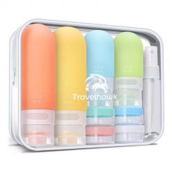 Butelki podróżne z etui – 60 do 90 ml. Pielęgnacja ciała TRAVELHAWK. Za 15.95 zł.