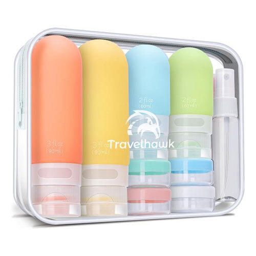 Butelki podróżne z etui – 60 do 90 ml. Pielęgnacja ciała TRAVELHAWK. Za 15.95 zł.