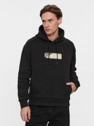 Calvin Klein Bluza Layered Gel Logo K10K111820 Czarny Comfort Fit. Czarne bluzy CALVIN KLEIN, m, bez wzorów, z bawełny, bez kaptura. Za 649.99 zł.