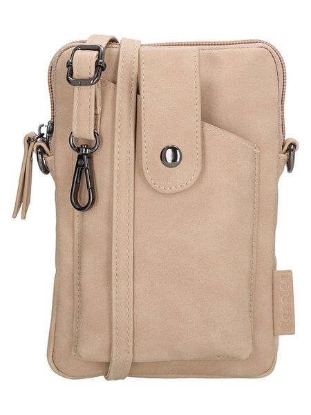 Beagles Skórzana torebka "Lourenza" w kolorze beżowym na telefon - 13 x 19 x 2 cm rozmiar: onesize. Brązowe torby na ramię Beagles, bez wzorów, z materiału, przez ramię, bez dodatków. Za 82.83 zł.