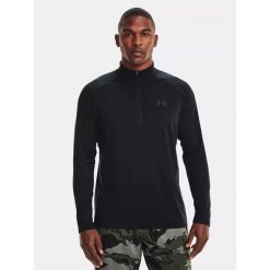 Bluza sportowa męska UNDER ARMOUR Tech 1/2 Zip Long Sleeve szybkoschnąca. Czarne bluzy bez kaptura Under Armour, m, bez wzorów, bez kaptura. Za 146.99 zł.