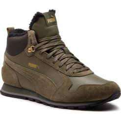Sneakersy PUMA - St Runner Mid Fur 365102 02 Olive Night/Puma Black. Zielone buty sportowe casual marki Puma, z materiału. W wyprzedaży za 239.00 zł.