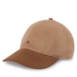 Czapka z daszkiem Tommy Hilfiger. Brązowe czapki z daszkiem Tommy Hilfiger, bez wzorów. Za 209.99 zł.