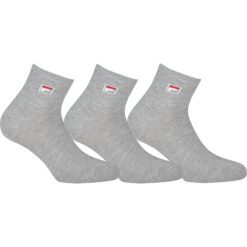 Skarpetki ponad kostę unisex Fila 3 pary. Szare skarpety Fila, bez wzorów, z bawełny. Za 28.99 zł.