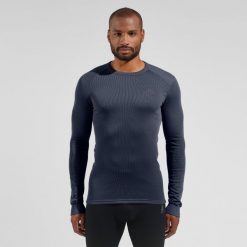 Thermoshirt Odlo BL TOP Col rond manches longues ACTIVE WARM ECO. Niebieskie bielizna termoaktywna ODLO, l, bez wzorów, z materiału, bez ramiączek, narciarskie. Za 303.35 zł.