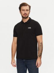 KARL LAGERFELD Polo 745088 551235 Czarny Regular Fit. Czarne koszulki polo KARL LAGERFELD, m, bez wzorów, z bawełny, bez kołnierzyka, bez ramiączek. Za 319.99 zł.