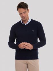 SIR RAYMOND TAILOR Sweter "Liva" w kolorze granatowym rozmiar: XXL. Niebieskie swetry nierozpinane Sir Raymond Tailor, xxl, bez wzorów, z bawełny, bez kołnierzyka, bez ramiączek. Za 141.19 zł.