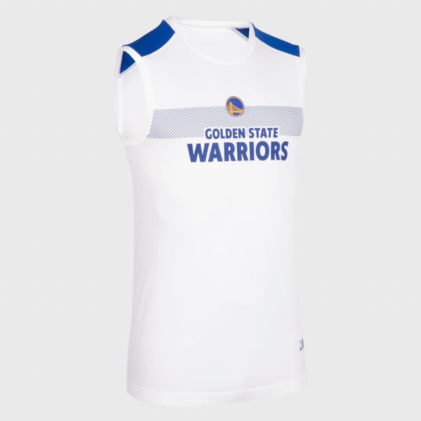 Podkoszulek bez rękawów do koszykówki NBA Tarmak UT500 Golden State Warriors. Białe podkoszulki TARMAK, l, bez wzorów, z elastanu, bez ramiączek. W wyprzedaży za 64.99 zł.