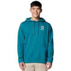 Męska Bluza Z Grafiką Trek. Niebieskie bluzy z kapturem Columbia, l, bez wzorów, z bawełny, z kapturem. Za 413.99 zł.