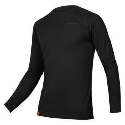 Longsleeve rowerowy męski Endura Baabaa Merino. Czarne bluzy ENDURA, m, bez wzorów, bez kaptura. Za 199.99 zł.