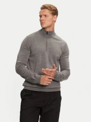 Hugo Sweter San Quirin-M 50474175 Szary Regular Fit. Szare swetry rozpinane Hugo, m, bez wzorów, z wełny, bez kołnierzyka, bez ramiączek. Za 359.99 zł.