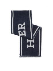 Tommy Hilfiger Szalik Monotype Scarf AM0AM11738 Granatowy. Niebieskie szaliki Tommy Hilfiger, bez wzorów, z wełny. Za 379.99 zł.