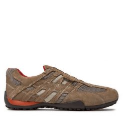 Półbuty Geox. Brązowe eleganckie półbuty Geox, bez wzorów, bez obcasa, bez zapięcia. Za 309.99 zł.
