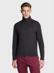 Tommy Hilfiger Golf Pima MW0MW28048 Szary Regular Fit. Szare golfy Tommy Hilfiger, m, bez wzorów, z bawełny, bez kołnierzyka, bez ramiączek. Za 319.99 zł.