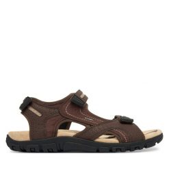 Sandały Geox. Brązowe sandały Geox, bez zapięcia. Za 299.99 zł.