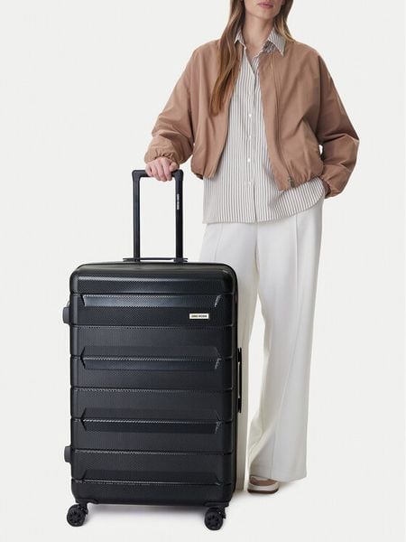 GINO ROSSI Walizka duża CEO-GIN-L-005-BLACK Czarny. Czarne walizki Gino Rossi, bez wzorów, duże. Za 349.99 zł.