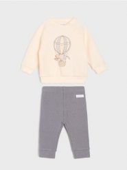 Bawełniany komplet: bluza i legginsy - wielobarwny. Bluzy bez kaptura Sinsay, l, bez wzorów, z bawełny, bez kaptura. Za 25.99 zł.