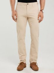 Spodnie męskie chinosy beżowe Erhat 805. Brązowe eleganckie spodnie BIG STAR, l, z bawełny. W wyprzedaży za 199.99 zł.