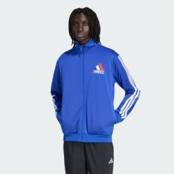 Bluza dresowa Mistrzostwa Świata FIFA 2026 Francja. Niebieskie bluzy bez kaptura Adidas, l, bez wzorów, z dresówki, bez kaptura. Za 259.00 zł.