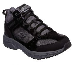 Buty trekkingowe męskie, Skechers Oak Canyon – Ironhide. Czarne trekkingi Skechers, bez wzorów, z materiału, bez zapięcia. Za 259.99 zł.